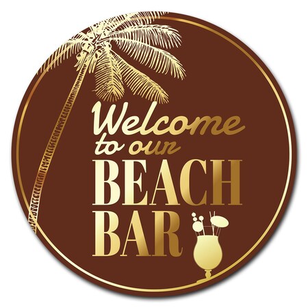 Signmission Beach Bar Circle Corrugated Plastic Sign C-16-CIR-WS-Beach bar